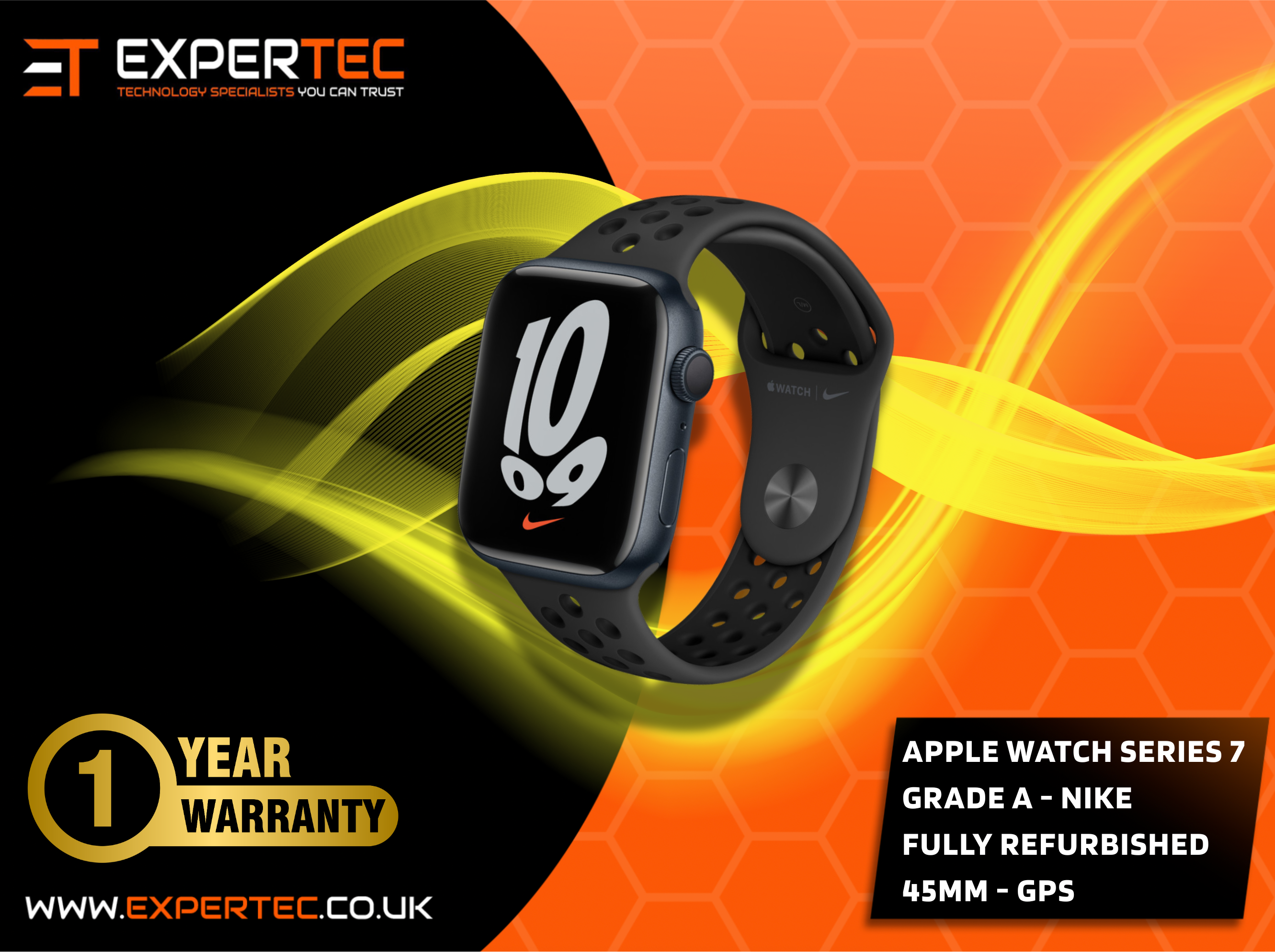 Apple Watch Series 7 - Watch Nike 45mm GPS – Expertec Apple Watch Series 7 - Watch Nike 45mm GPS – Expertec