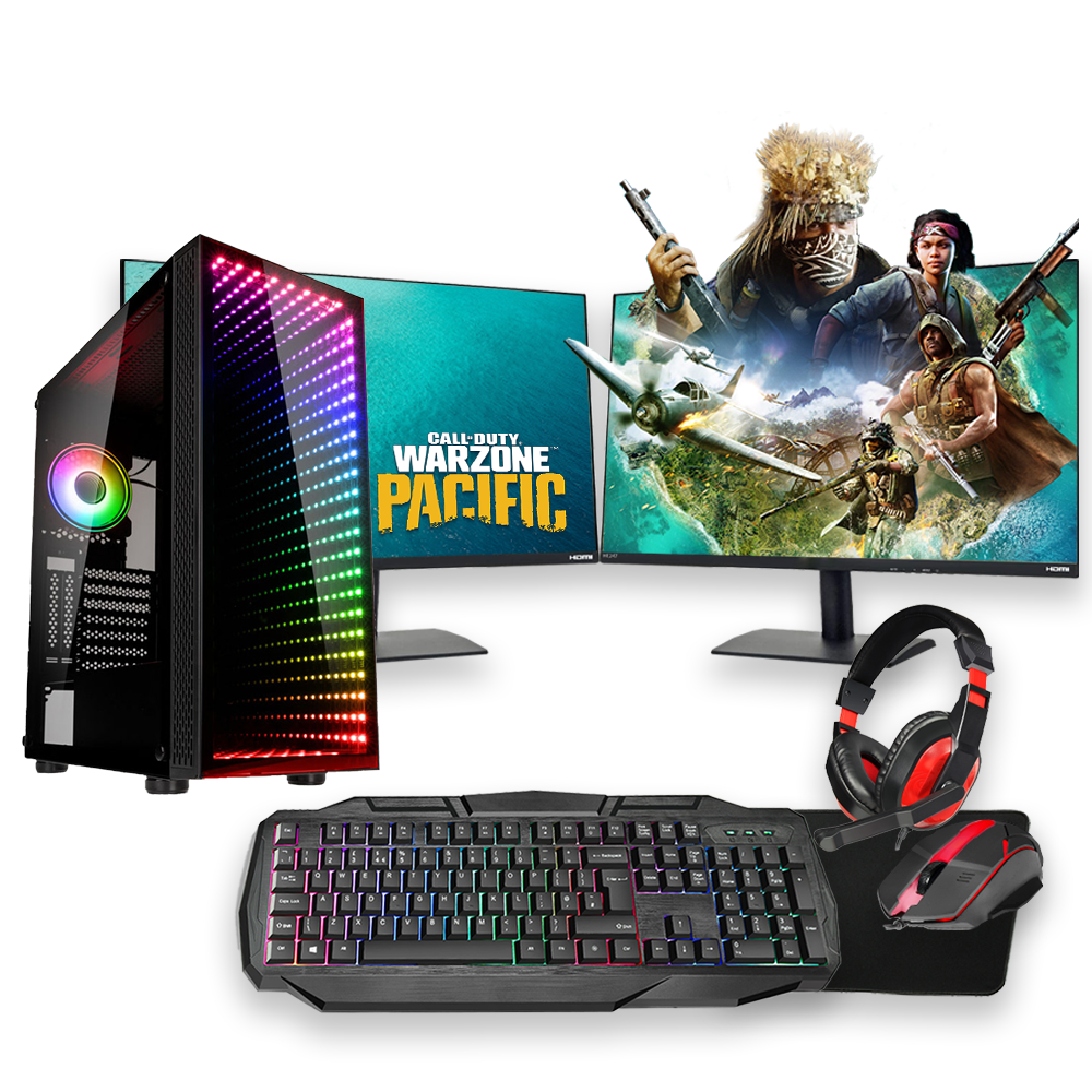 Intel Core i9-12900KF Gaming PC Dual Screen Bundle 16GB RAM 8GB RTX505 ...