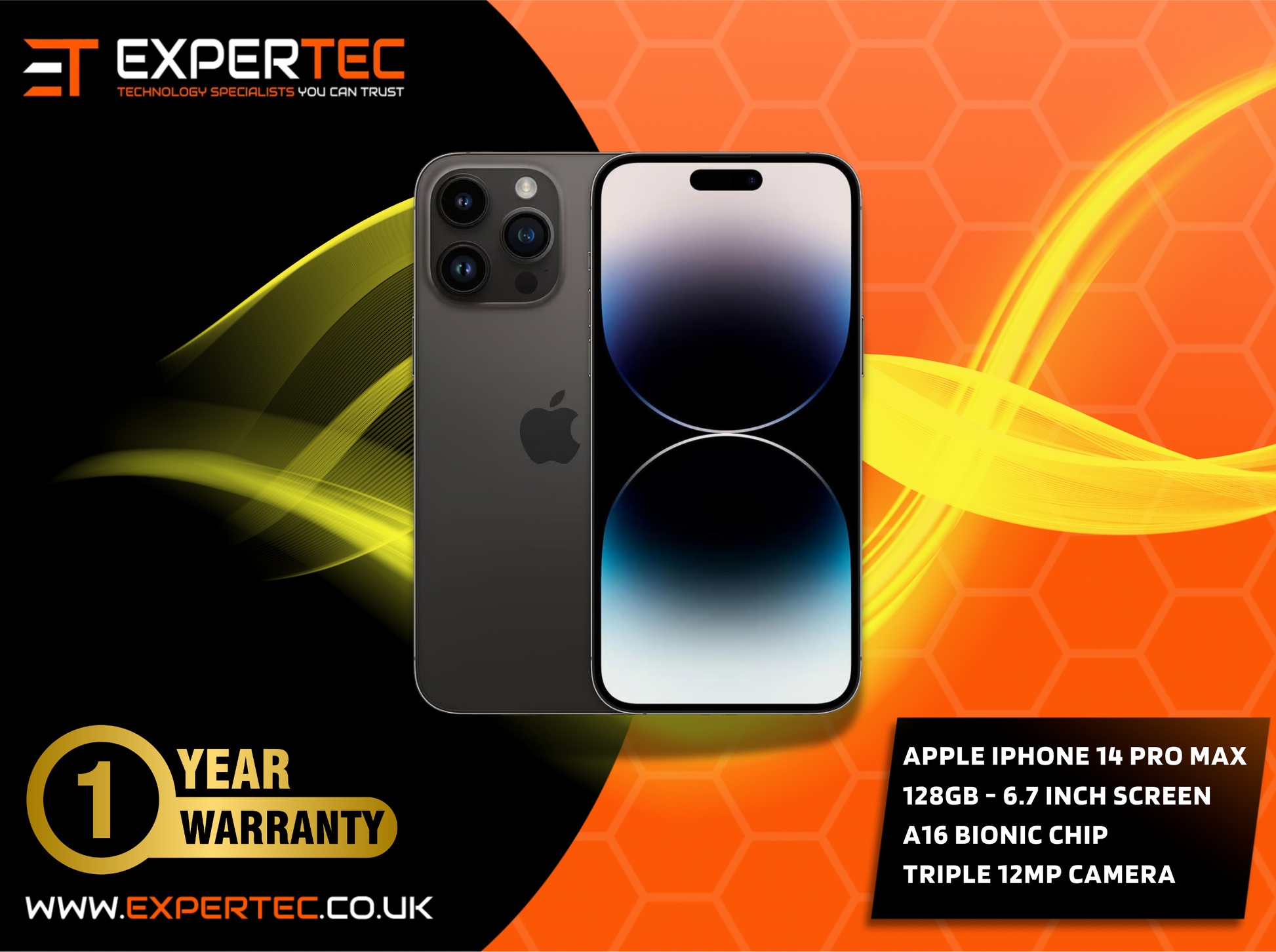 Apple iPhone 14 PRO MAX - 128GB : Grade A ** Fully Apple iPhone 14 PRO MAX - 128GB : Grade A ** Fully