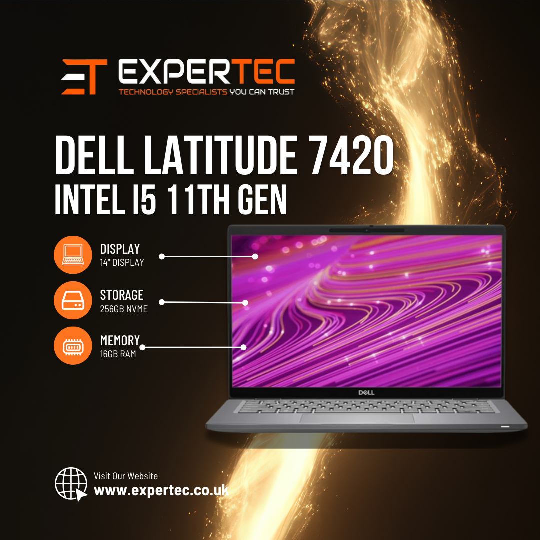 Dell Latitude 7420 - Intel i5 11th Gen - 16GB Ram - 256GB NVMe - Windows 11 Pro - 14" Display