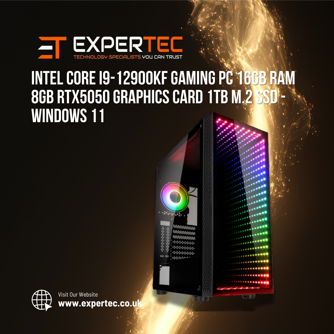 Intel Core i9-12900KF Gaming PC 16GB RAM 8GB RTX5050 Graphics Card 1TB M.2 SSD - Windows 11