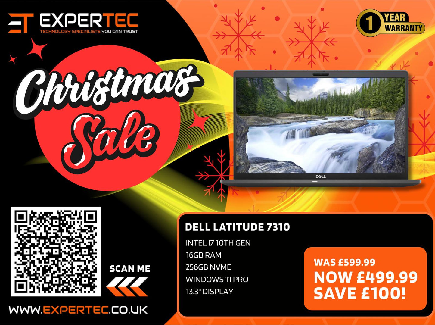 Dell Latitude 7310 - Intel i7 10th Gen - 16GB Ram - 256GB NVMe - Windows 11 Pro - 13.3" Display